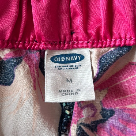 Old Navy Floral Cotton Women's Pajama Loungewear Shorts Tropical Hawaiian Sz M - Picture 2 of 5